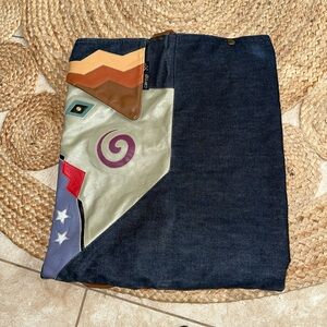 Stylish Denim Backpack with Colorful Accents